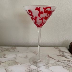 Red swirl martini glass